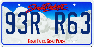 SD license plate 93RR63
