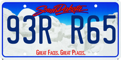 SD license plate 93RR65