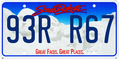 SD license plate 93RR67