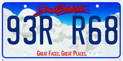 SD license plate 93RR68
