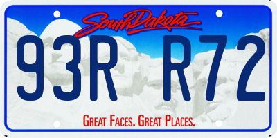 SD license plate 93RR72