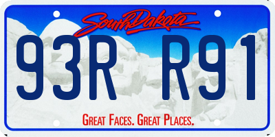 SD license plate 93RR91