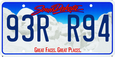 SD license plate 93RR94