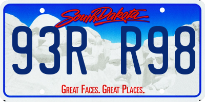 SD license plate 93RR98