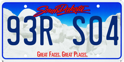 SD license plate 93RS04