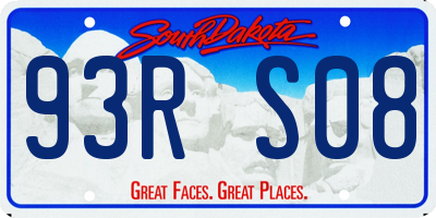 SD license plate 93RS08