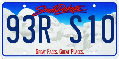SD license plate 93RS10