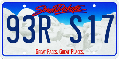 SD license plate 93RS17