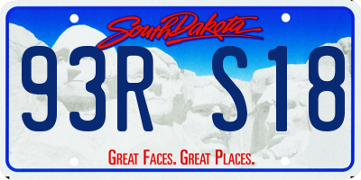 SD license plate 93RS18