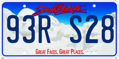 SD license plate 93RS28