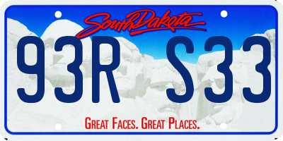 SD license plate 93RS33