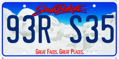 SD license plate 93RS35