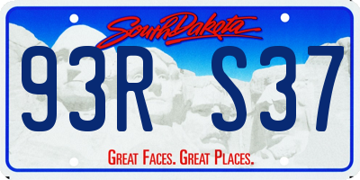 SD license plate 93RS37