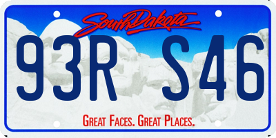 SD license plate 93RS46