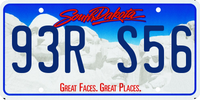 SD license plate 93RS56