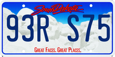SD license plate 93RS75