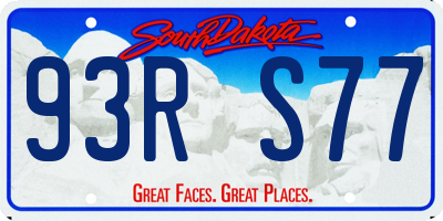 SD license plate 93RS77