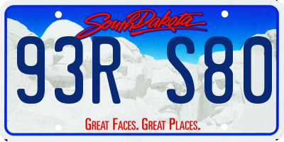 SD license plate 93RS80