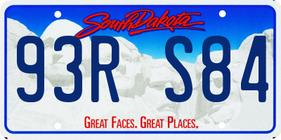 SD license plate 93RS84