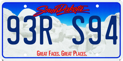 SD license plate 93RS94