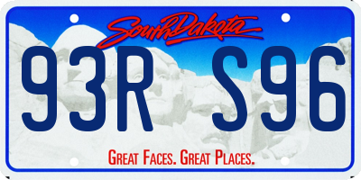 SD license plate 93RS96