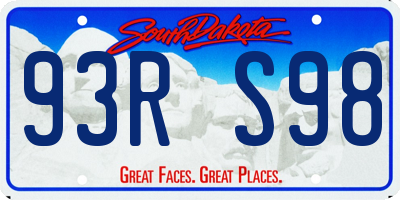 SD license plate 93RS98