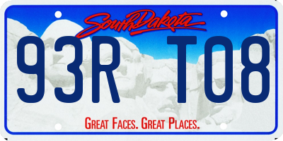 SD license plate 93RT08