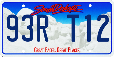 SD license plate 93RT12