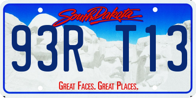 SD license plate 93RT13