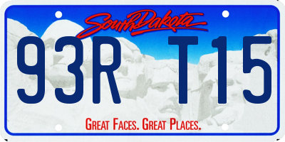 SD license plate 93RT15