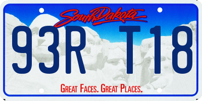 SD license plate 93RT18