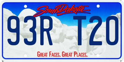 SD license plate 93RT20