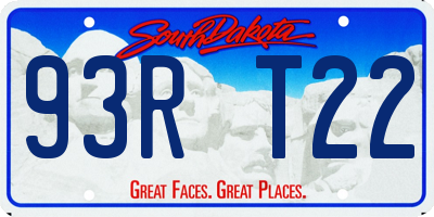 SD license plate 93RT22