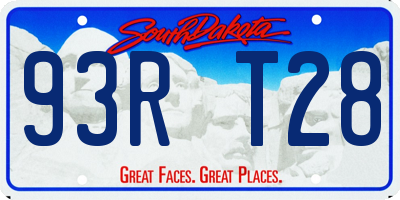 SD license plate 93RT28