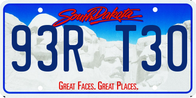 SD license plate 93RT30