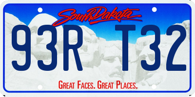 SD license plate 93RT32
