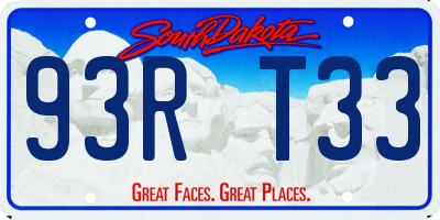 SD license plate 93RT33