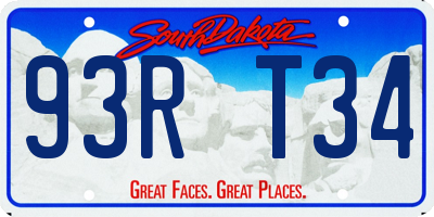 SD license plate 93RT34