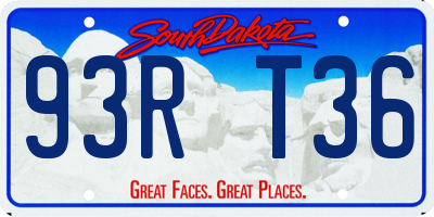 SD license plate 93RT36