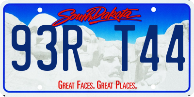 SD license plate 93RT44