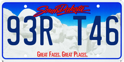 SD license plate 93RT46