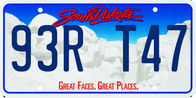 SD license plate 93RT47