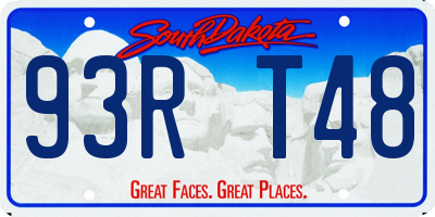 SD license plate 93RT48