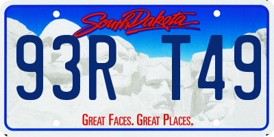 SD license plate 93RT49