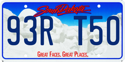 SD license plate 93RT50