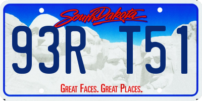SD license plate 93RT51