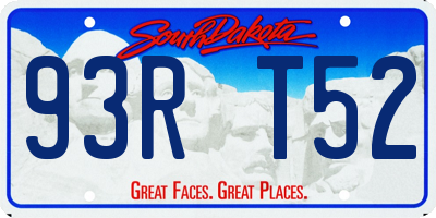 SD license plate 93RT52