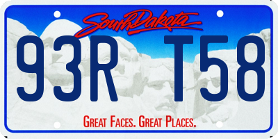 SD license plate 93RT58