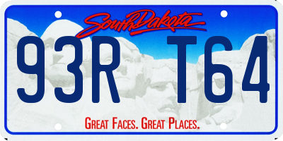 SD license plate 93RT64