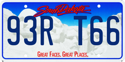 SD license plate 93RT66